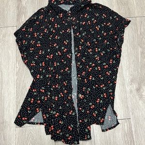 Cherry polkadot button up shirt